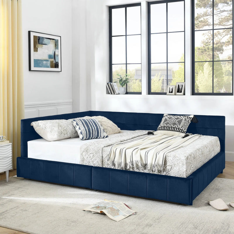 Upholstered Bed Frame With Tufted Backrest And Armrests by Unique Piece Furniture