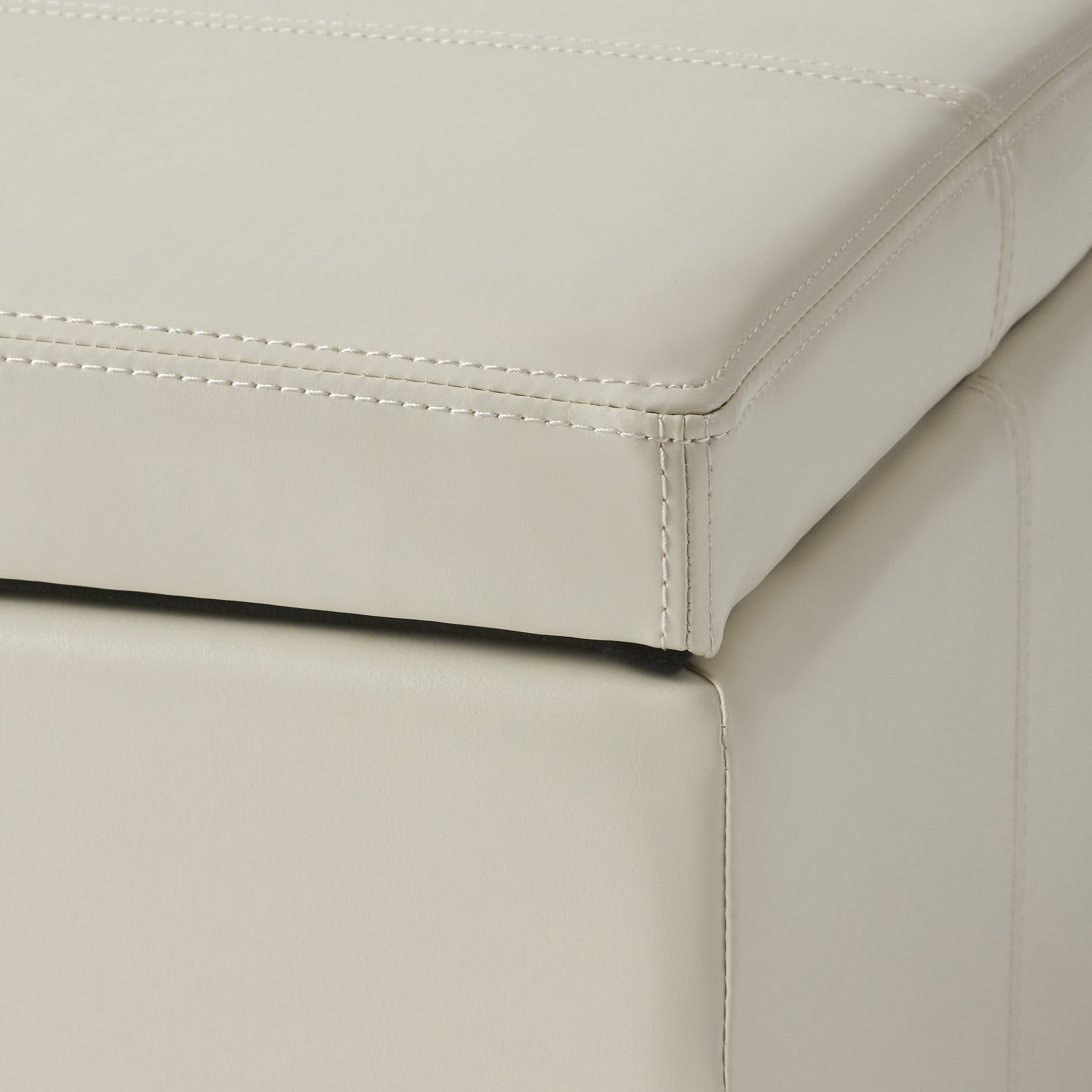 Upholstered PU Leather Storage Ottoman with Solid Wooden Legs by HouseOfZazla