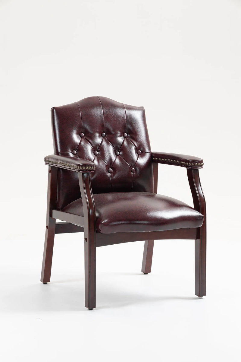 Burgundy Leather Reception Guest Chairs by HouseOfZazla
