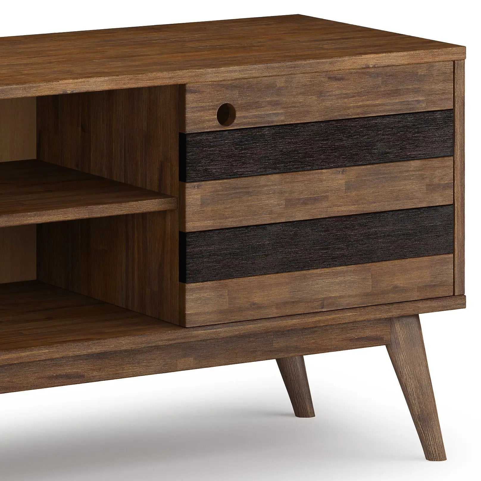 Clarkson - Low TV Stand - Rustic Natural Aged Brown by Unique Piece Furniture