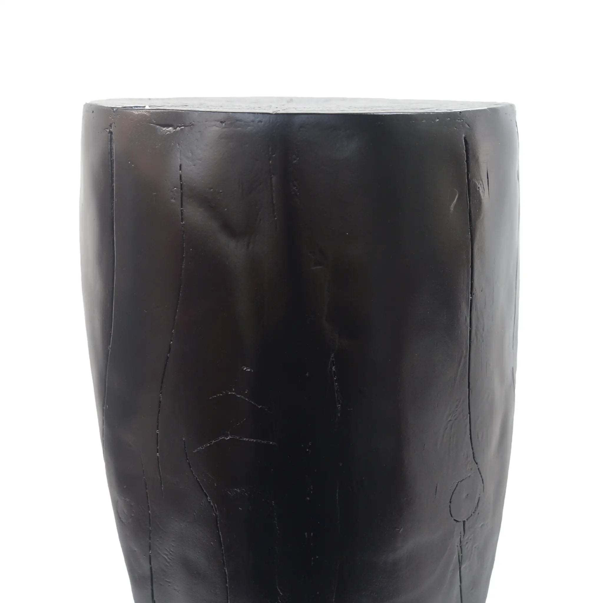 Hollow Design End Table with Wood Like Texture, and Black Color by BLAKHOM