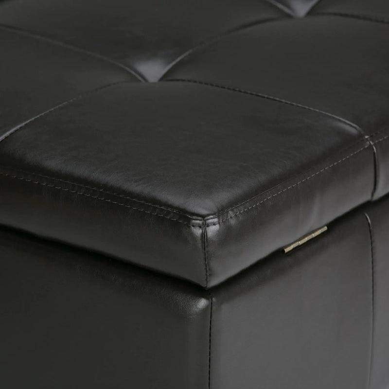 Dover - Square Coffee Table Storage Ottoman - Tanners Brown by Unique Piece Furniture