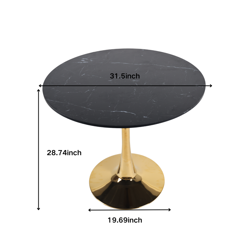 Mid-Century Black Marble Tulip Table by HouseOfZazla