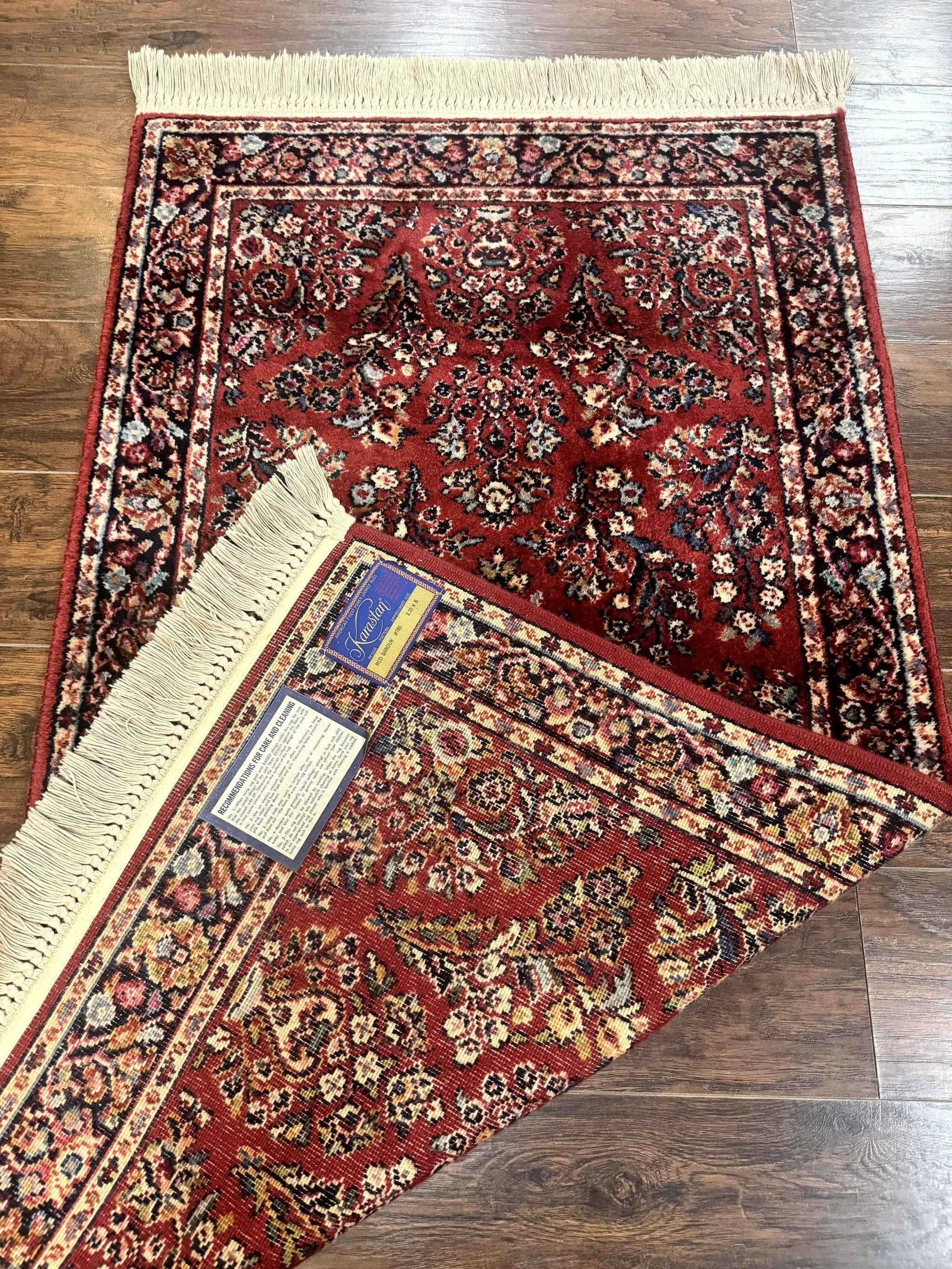 Karastan Rug 3x5 Red Sarouk #785, Karastan Wool Pile Rug, Original 700 Series, Discontinued Vintage Karastan Carpet by Jewel Rugs