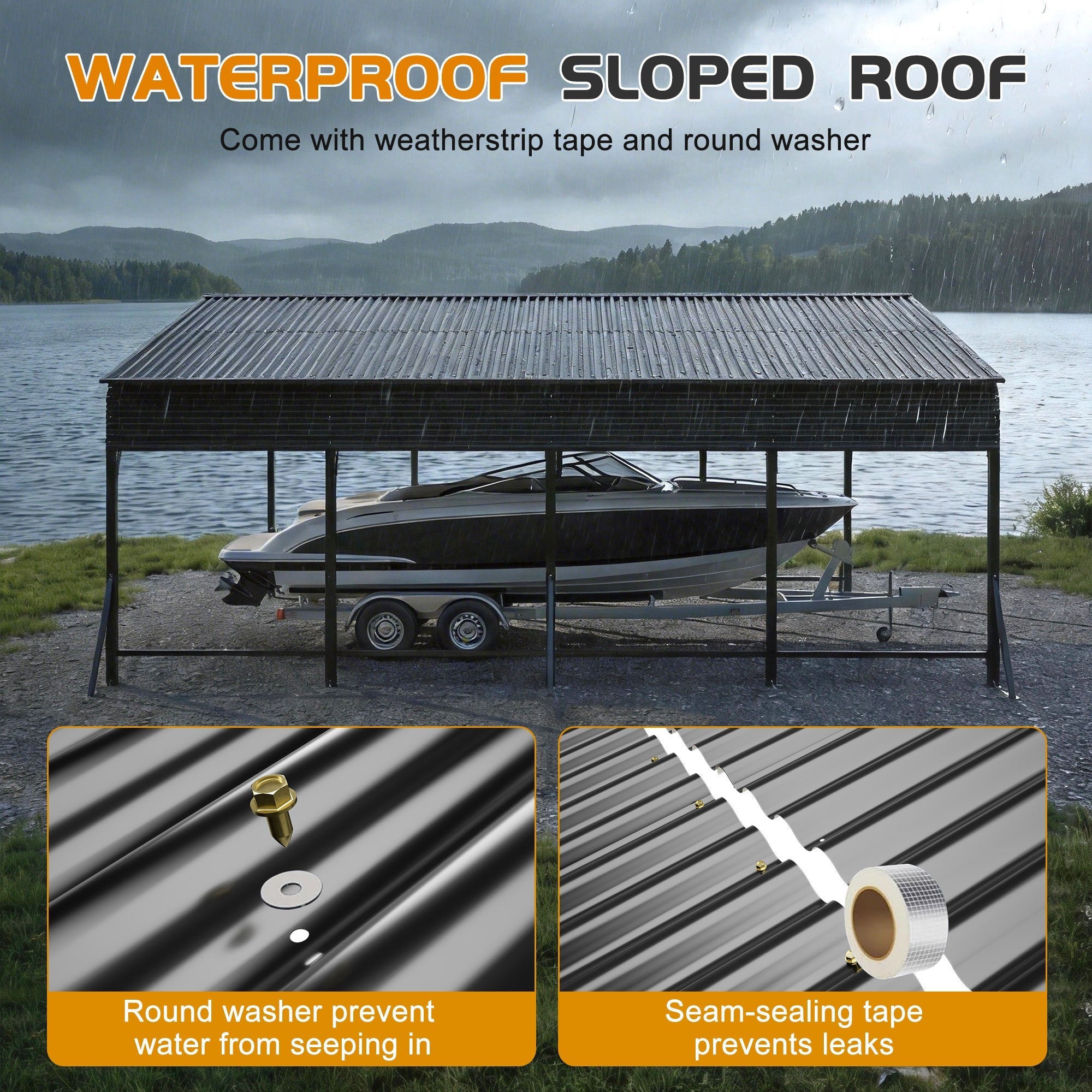 20'x20' Galvanated Steel Carport Canopy by HouseOfZazla