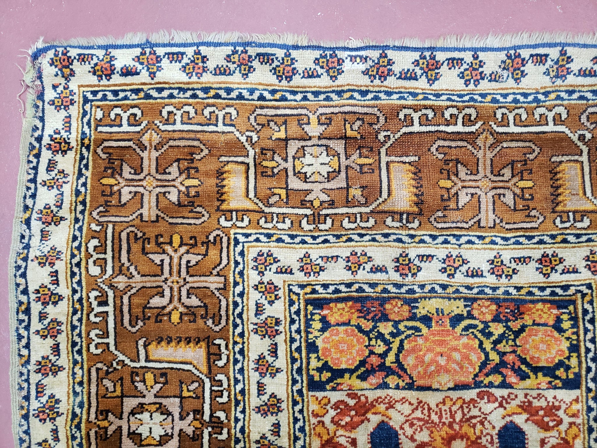 Antique Turkish Anatolian Ghiordes Prayer Rug, Twin Mihrabs, Rare Collectible Oriental Rug, Early 20th Century Prayer Rug, 3'9" x 5'2" by Jewel Rugs