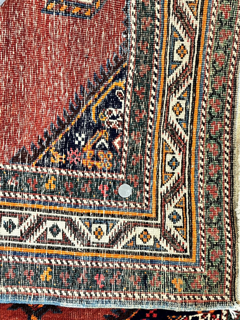 Antique Persian Sarab Runner Rug 3.9 x 12, Red, Handmade, Tribal Runner, Wool, Signed by Jewel Rugs