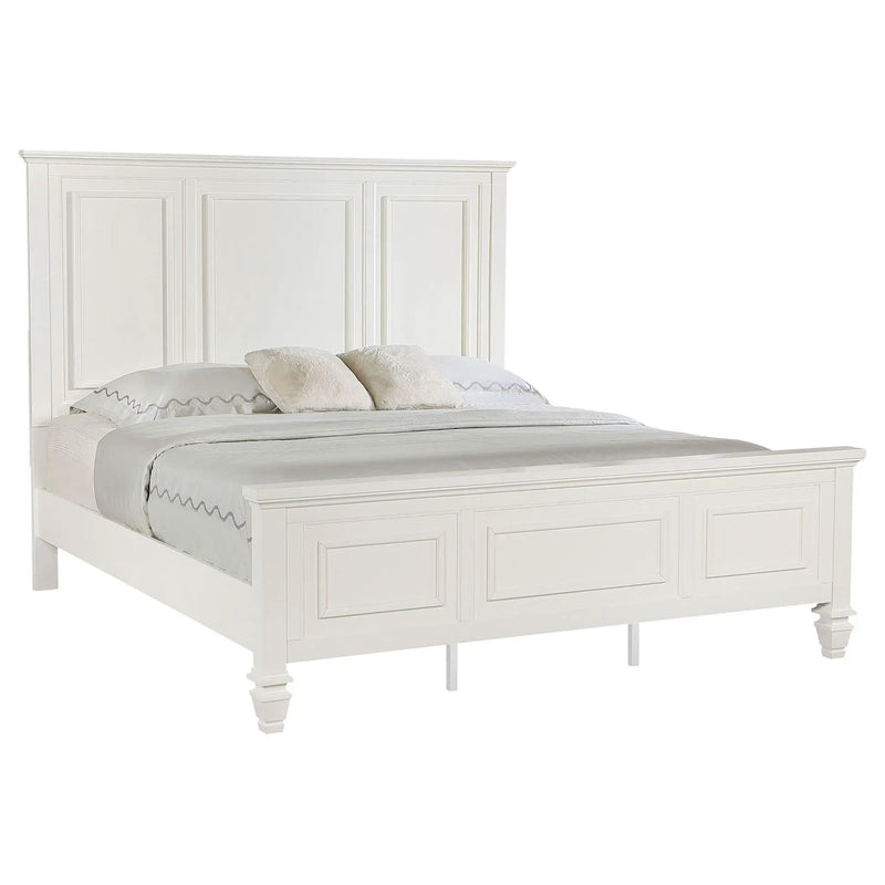 Sandy Beach 63-inch Eastern King Wood Panel Bed Cream White by Unique Piece Furniture