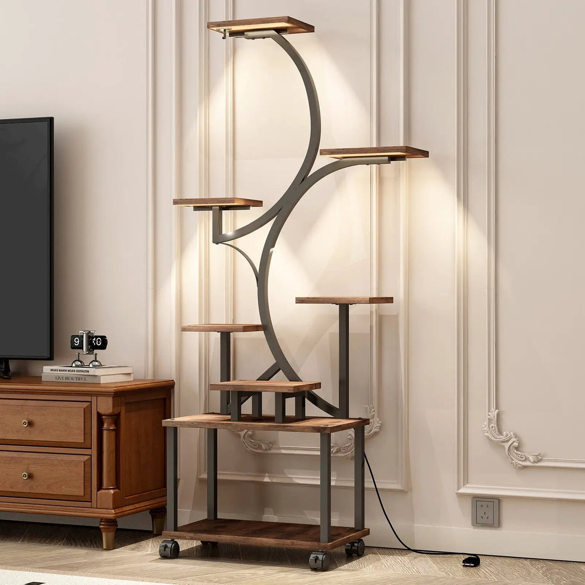 Plant Stand Indoor with Grow Lights - 62" Tall by HouseOfZazla