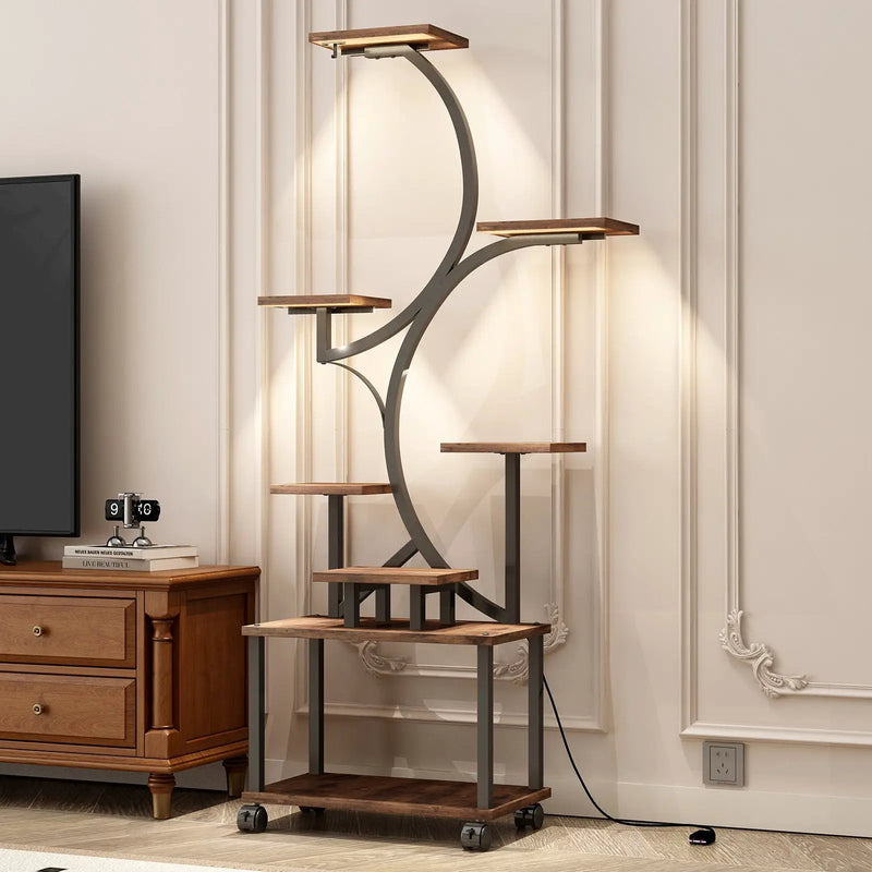 Plant Stand Indoor with Grow Lights - 62" Tall by HouseOfZazla