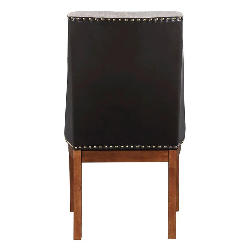 Gilsea - Fabric & Synthetic Leather Side Chair (Set of 2) - Beige & Brown Finish by Unique Piece Furniture