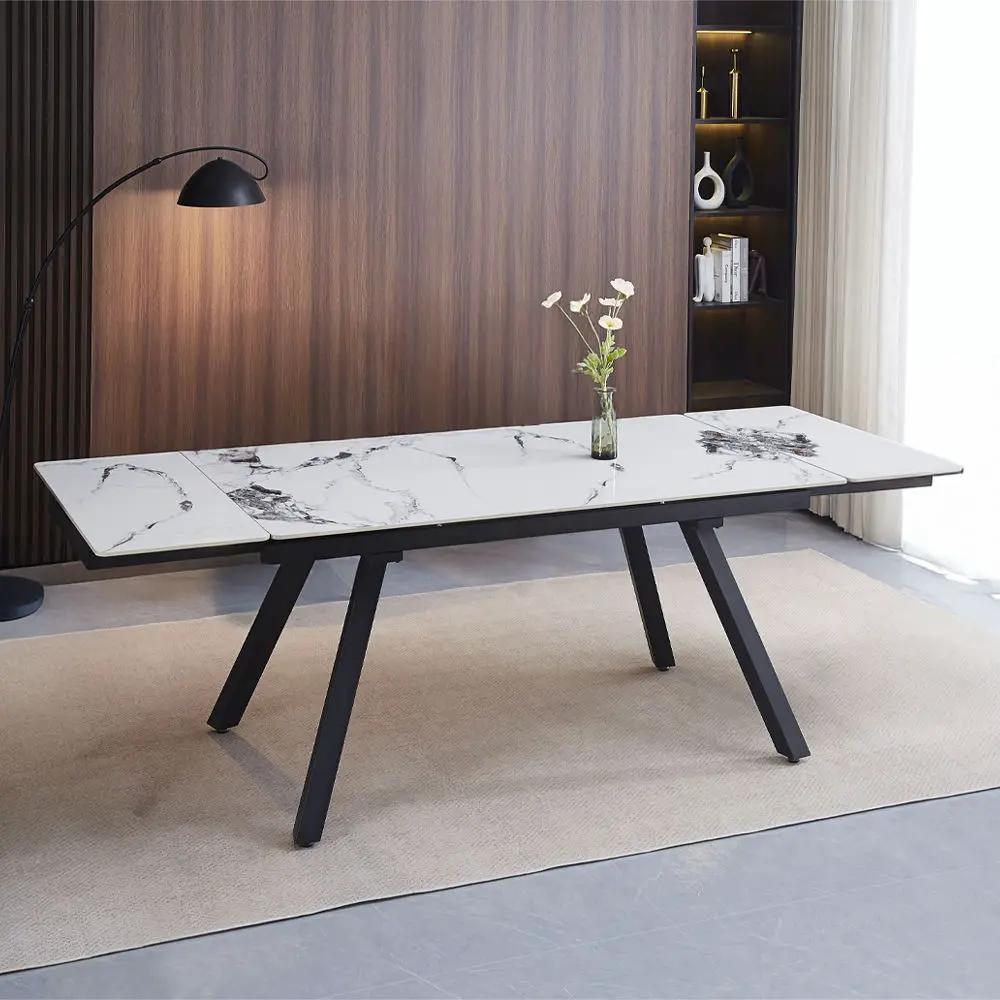 Damita - Ceramic Top Dining Table - White & Black by Unique Piece Furniture