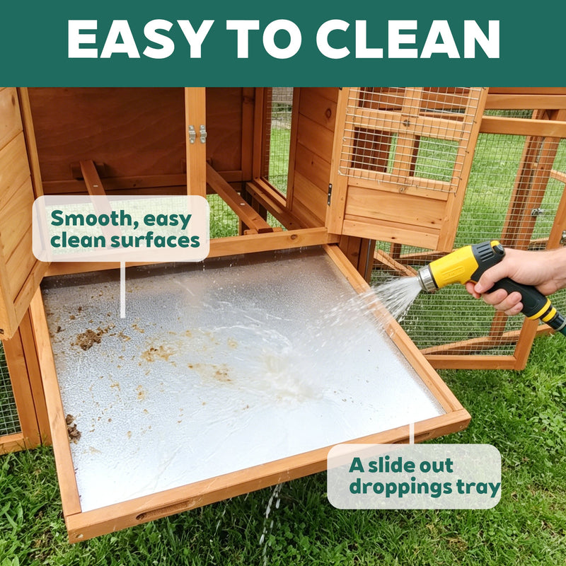 Large Chicken Coop with Nest Box and Run by HouseOfZazla