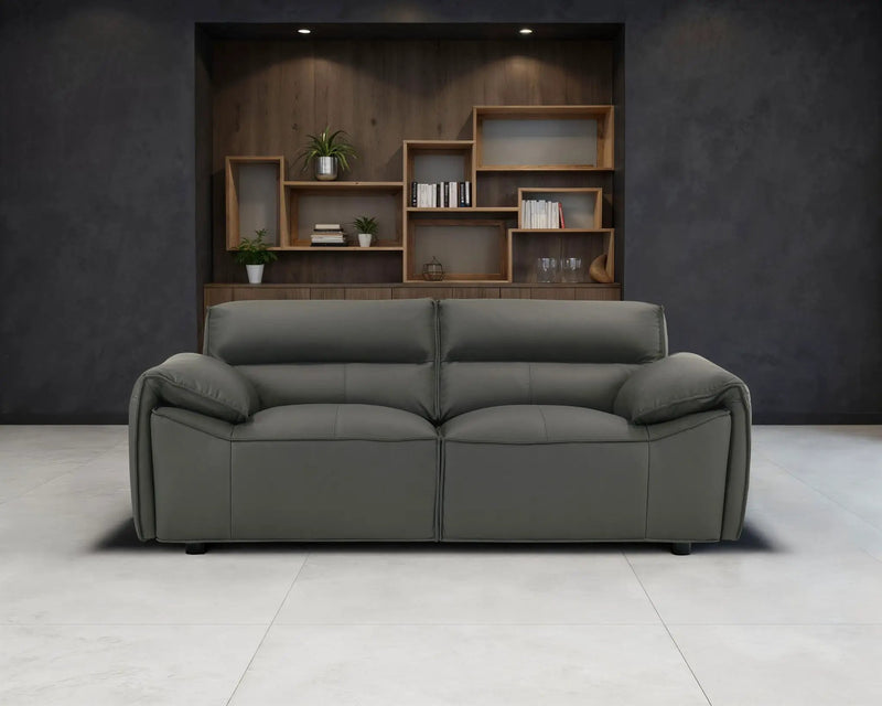 Buxton Top Grain Leather Upholstered Loveseat Graphite by Unique Piece Furniture