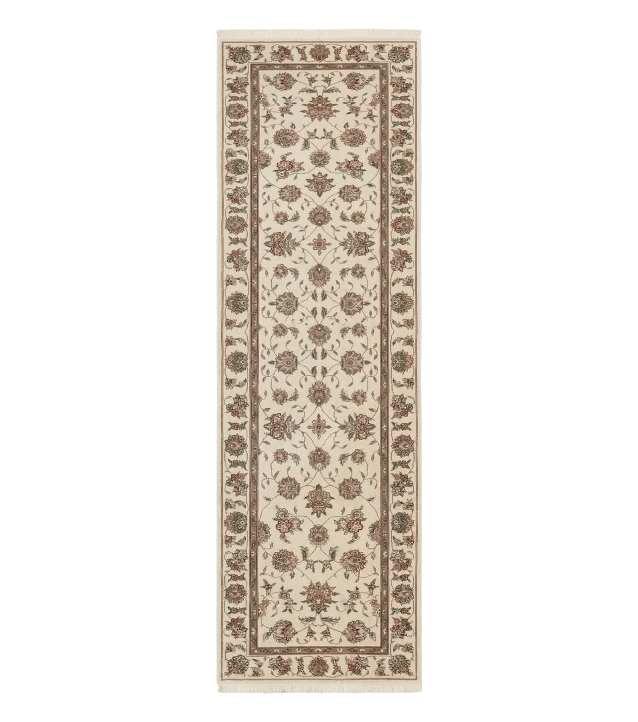 Pak Persian Runner Rug 2.6 x 8ft, Oriental Carpet for Hallway or Kitchen, Handmade, Wool and Silk Highlights by Jewel Rugs