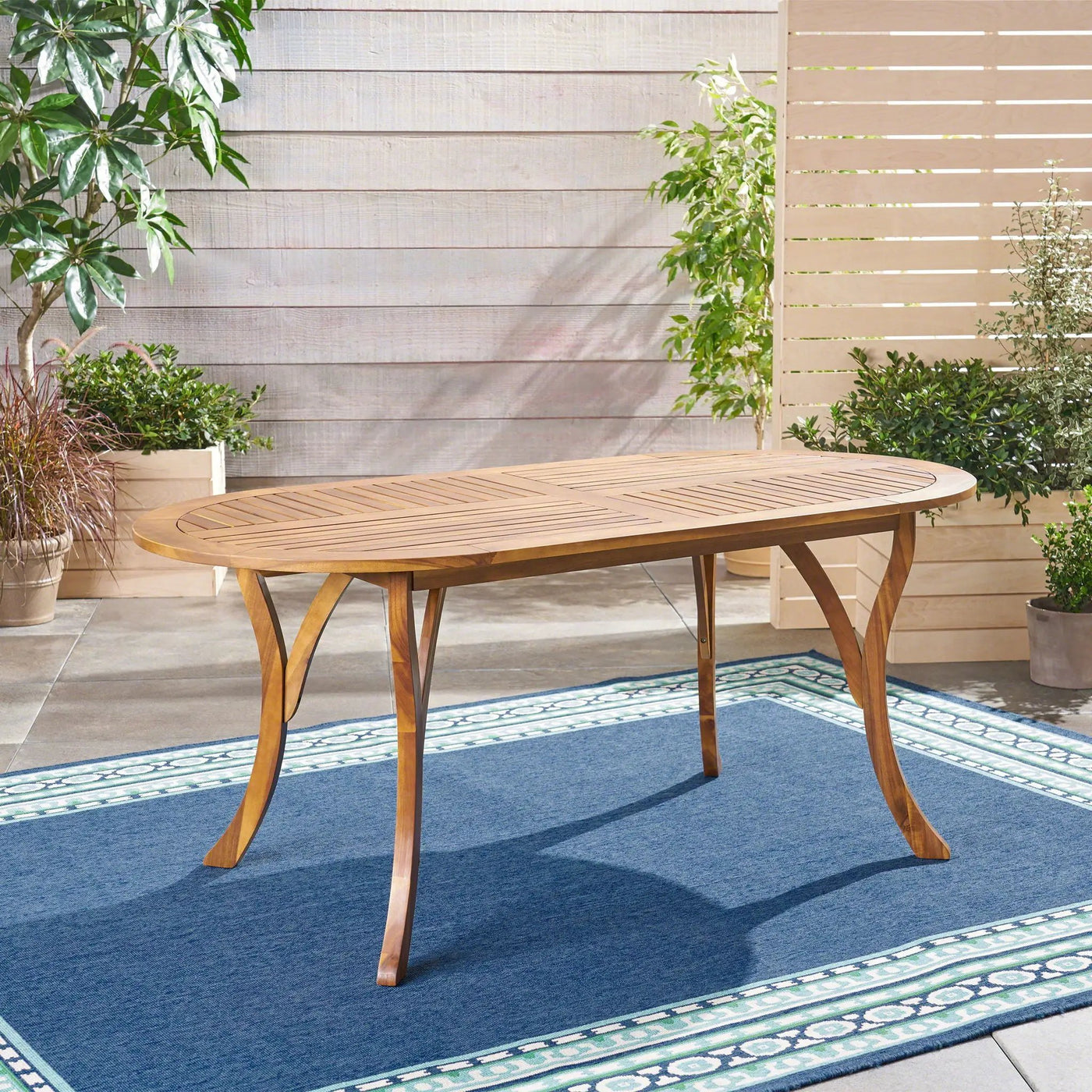 Outdoor Table With Smooth Lines, Slat Top by HouseOfZazla