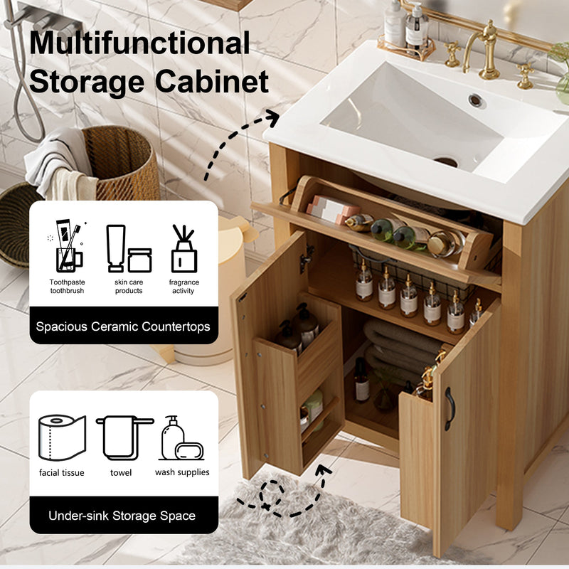 24" Bathroom Vanity with Solid Wood Frame, photo 4 of 10