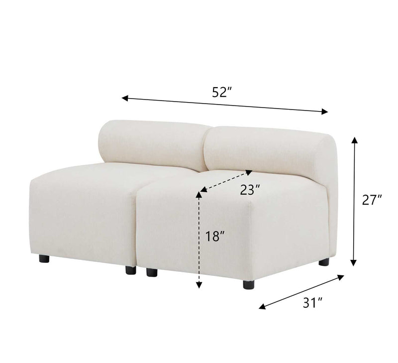 Evelyn 2-Piece Modular Couch Sectional Sofa for Living Rooms by HouseOfZazla