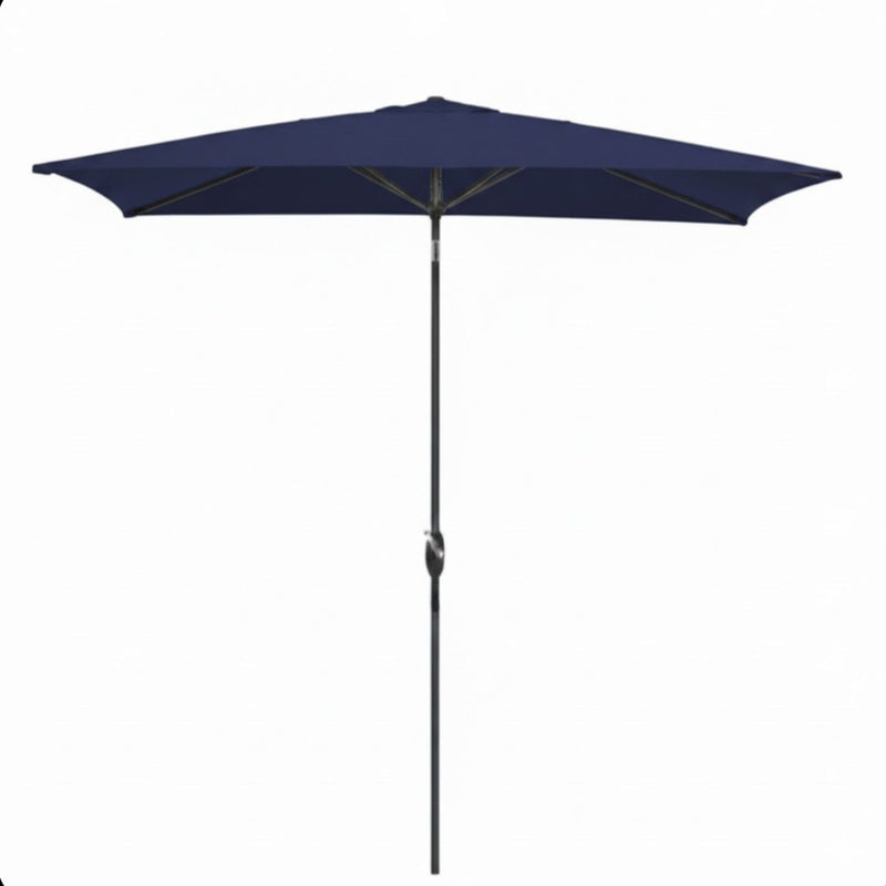 Rectangular Patio Umbrella With Crank Tilt, Polyester UV-Resistant Canopy by HouseOfZazla