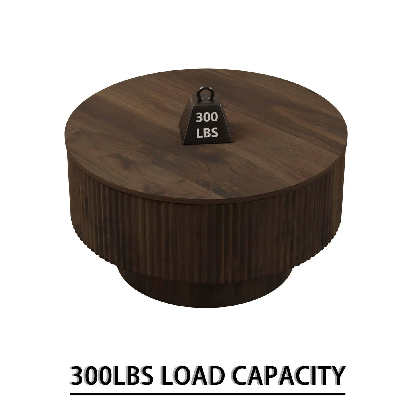 Modern Circular Coffee Table With Stripe Design And Storage Space by HouseOfZazla