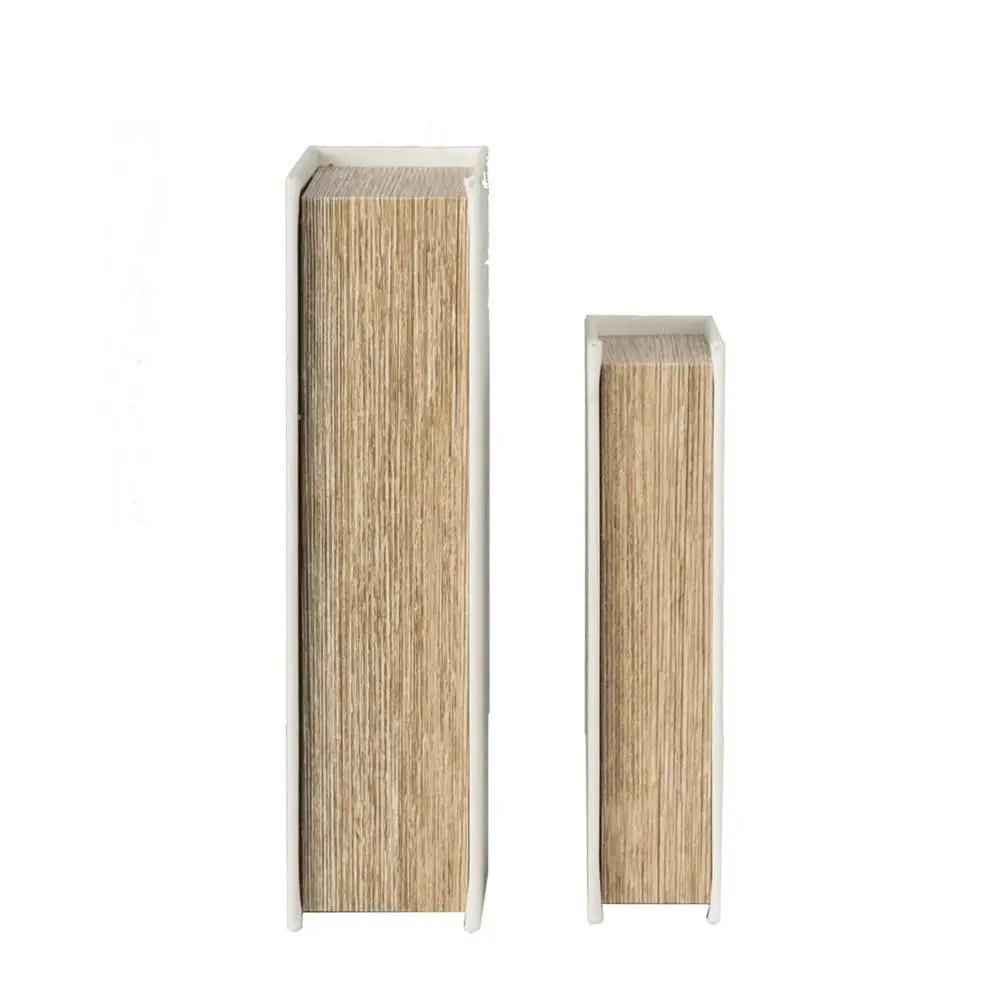 Book Boxes (Set of 2) - White / Gold by HouseOfZazla
