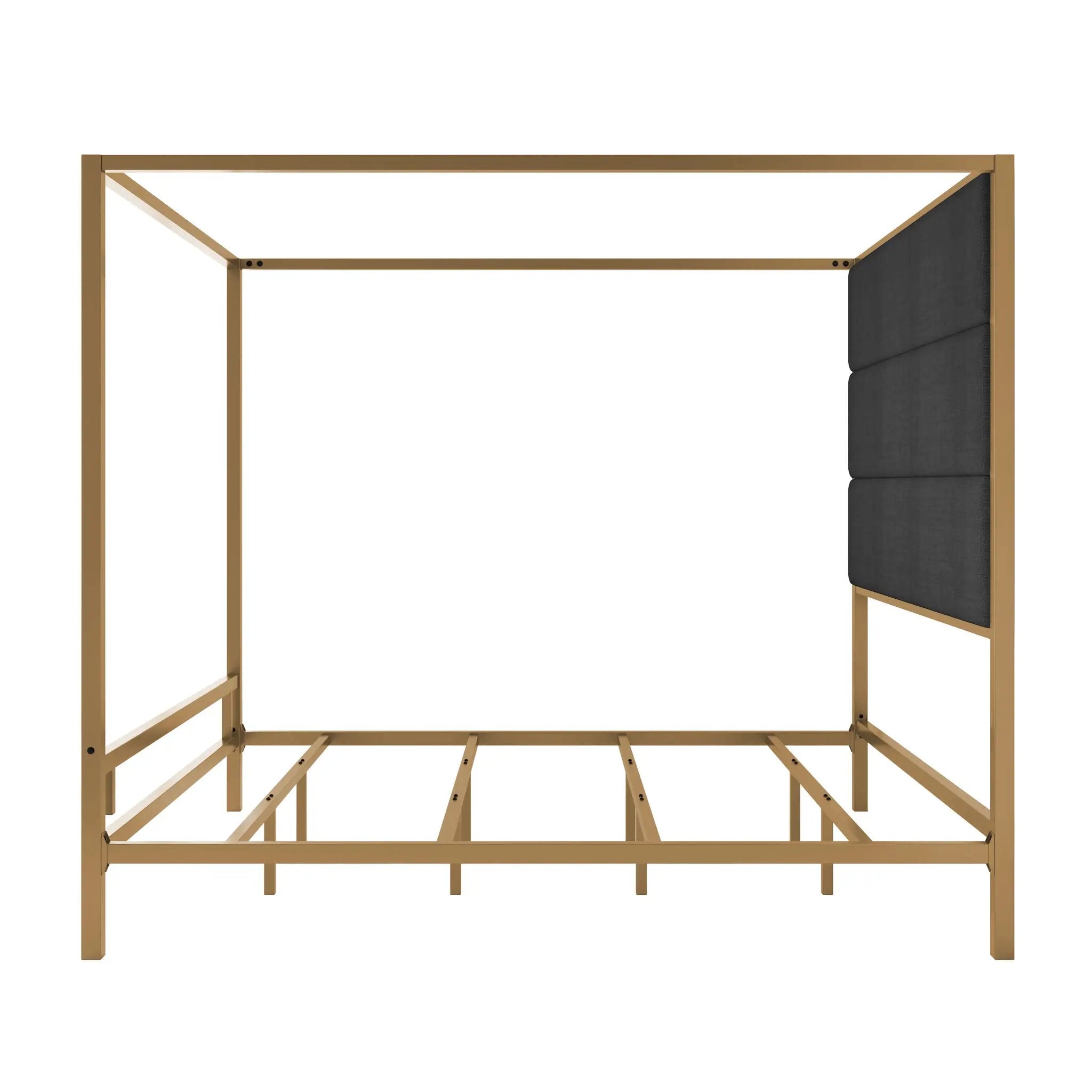 Modern Gold Metal Canopy Bed by HouseOfZazla