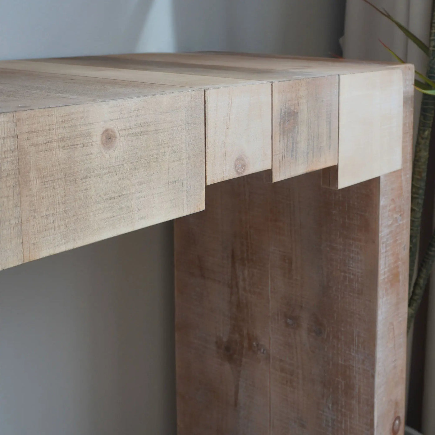 Modern Rustic Table With Sculpted Block Design by HouseOfZazla