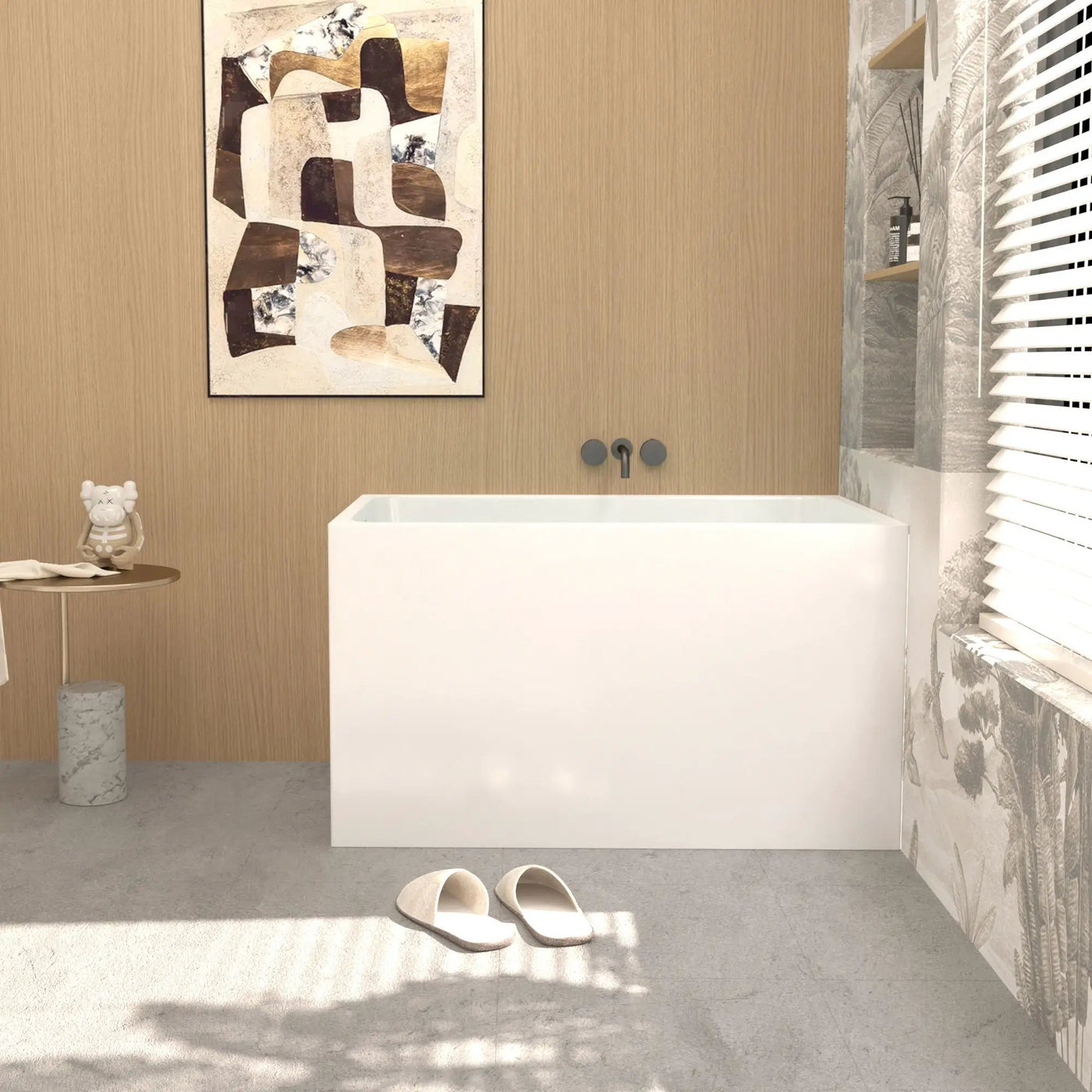 Freestanding Bathtub With Drain, Rectangular Shape by HouseOfZazla