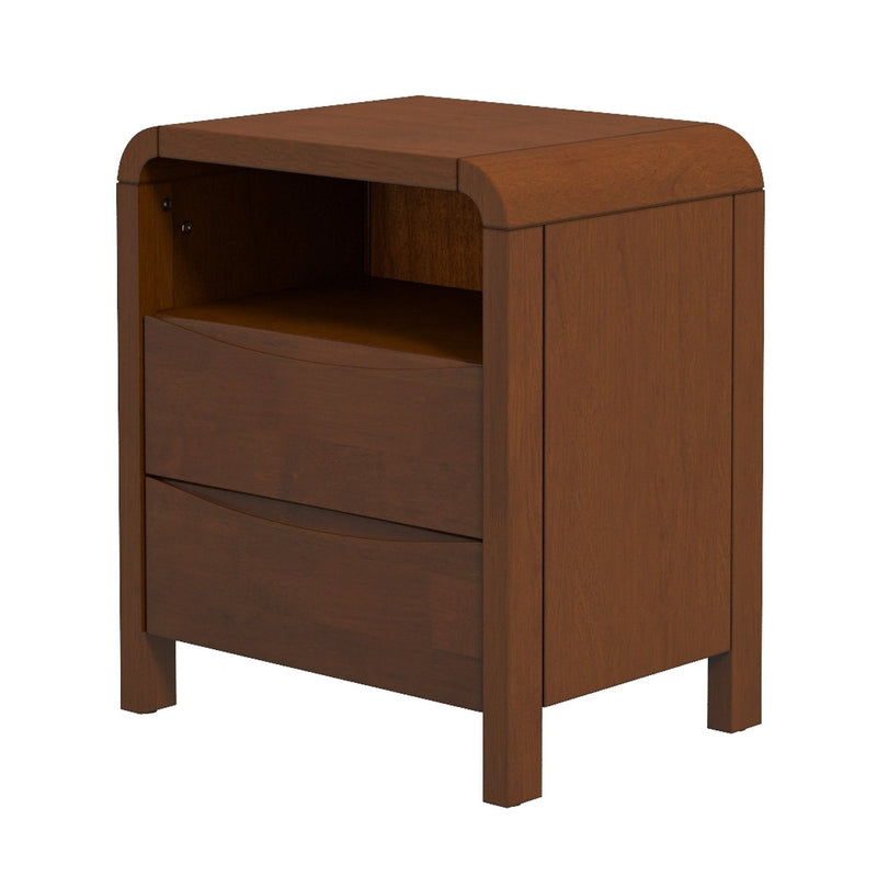 Brown 2-Drawer Nightstand with Solid Wood Construction, photo 13 of 13