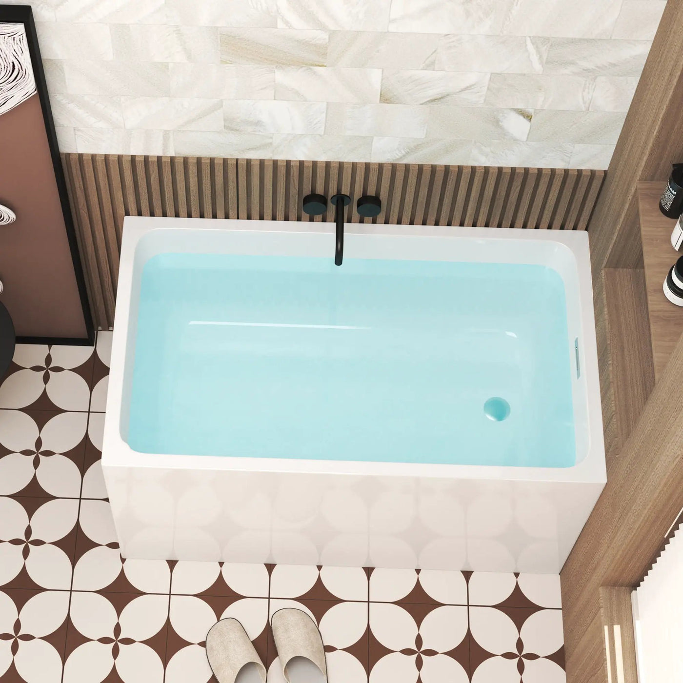 Freestanding Bathtub With Drain, Rectangular Shape by HouseOfZazla