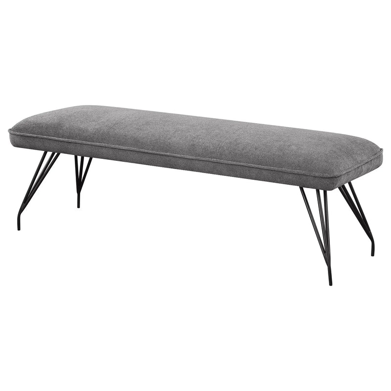 Dodson Fabric Upholstered Dining Bench Grey by Unique Piece Furniture