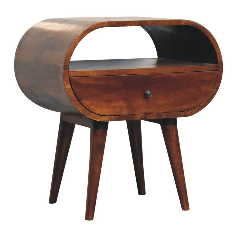 Large Chestnut Circular Bedside by HouseOfZazla