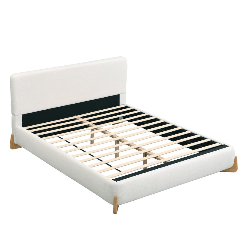 Elegant Boucle Upholstered Bed, Queen Size by HouseOfZazla