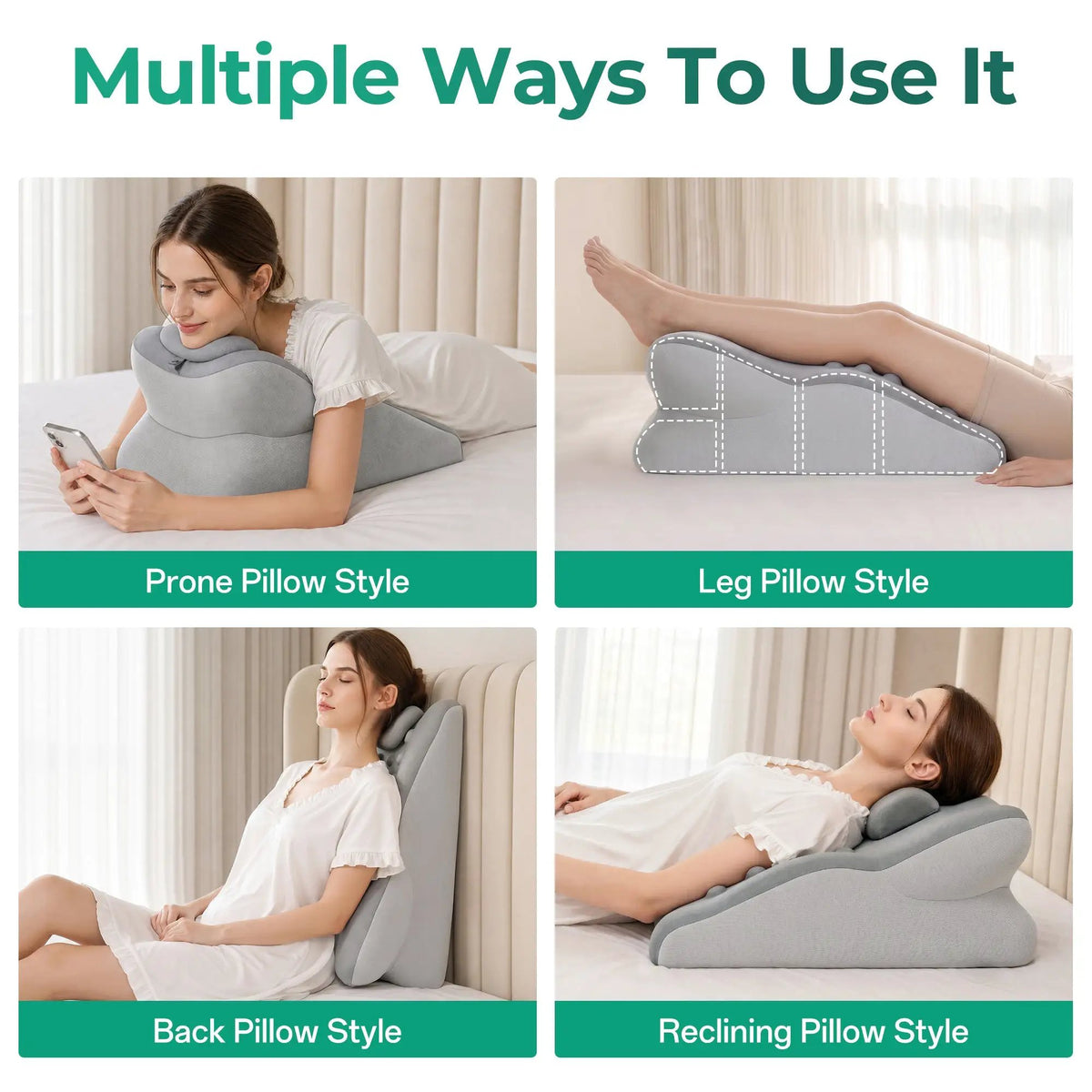 27° Ergonomic Memory Foam Support Pillow for Couples by HouseOfZazla