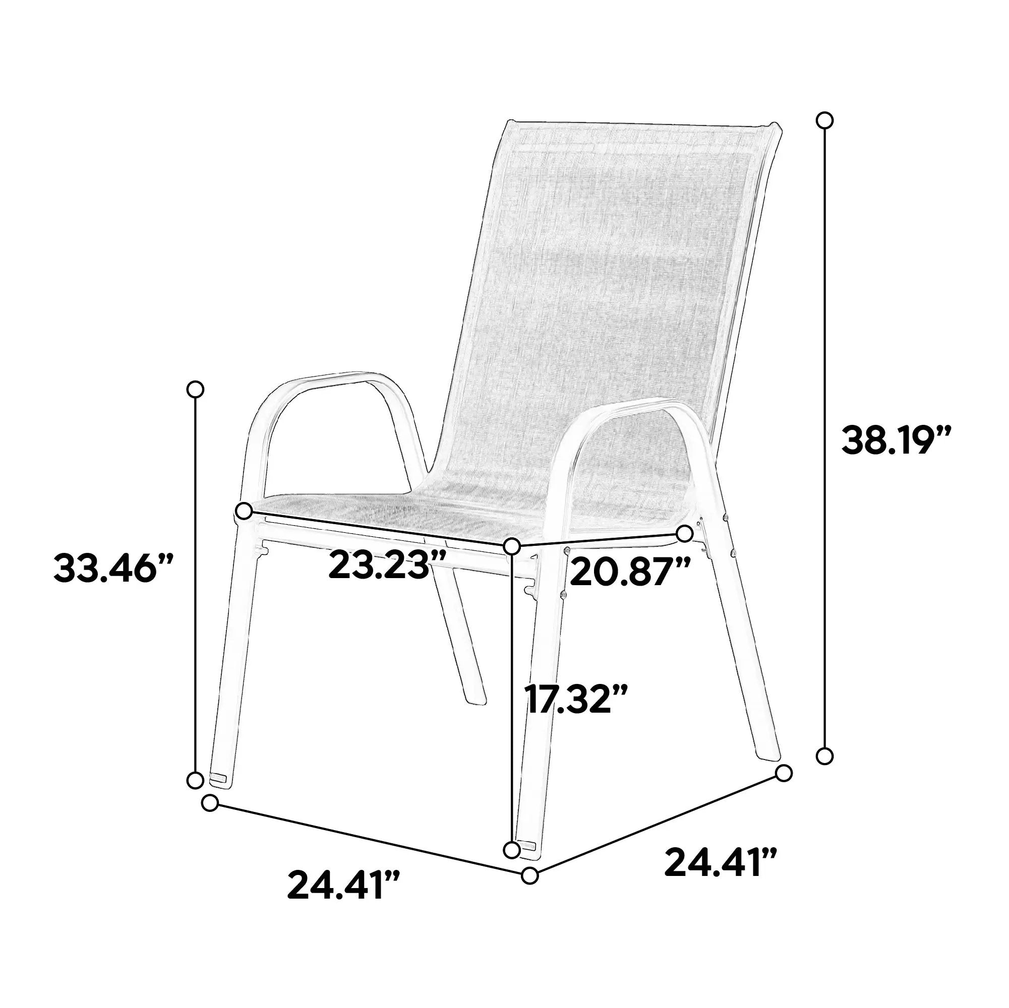 8 Piece Patio Chairs, Outdoor Camping Chairs with Breathable Textilene Fabric by HouseOfZazla