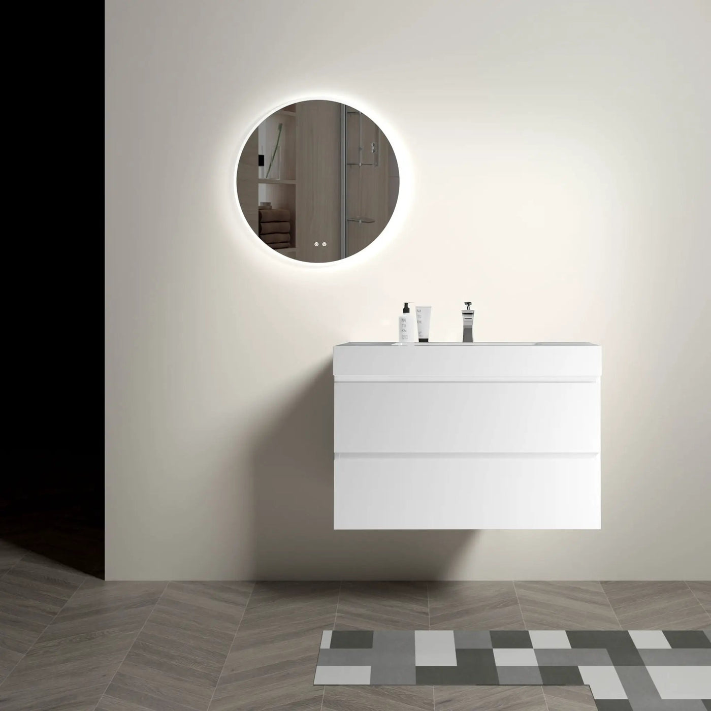 Alice - Bathroom Vanity With Large Storage, Sink Wall Mounted Floating Bathroom Vanity For Modern Bathroom, One-Piece Sink Basin Without Drain And Faucet by HouseOfZazla