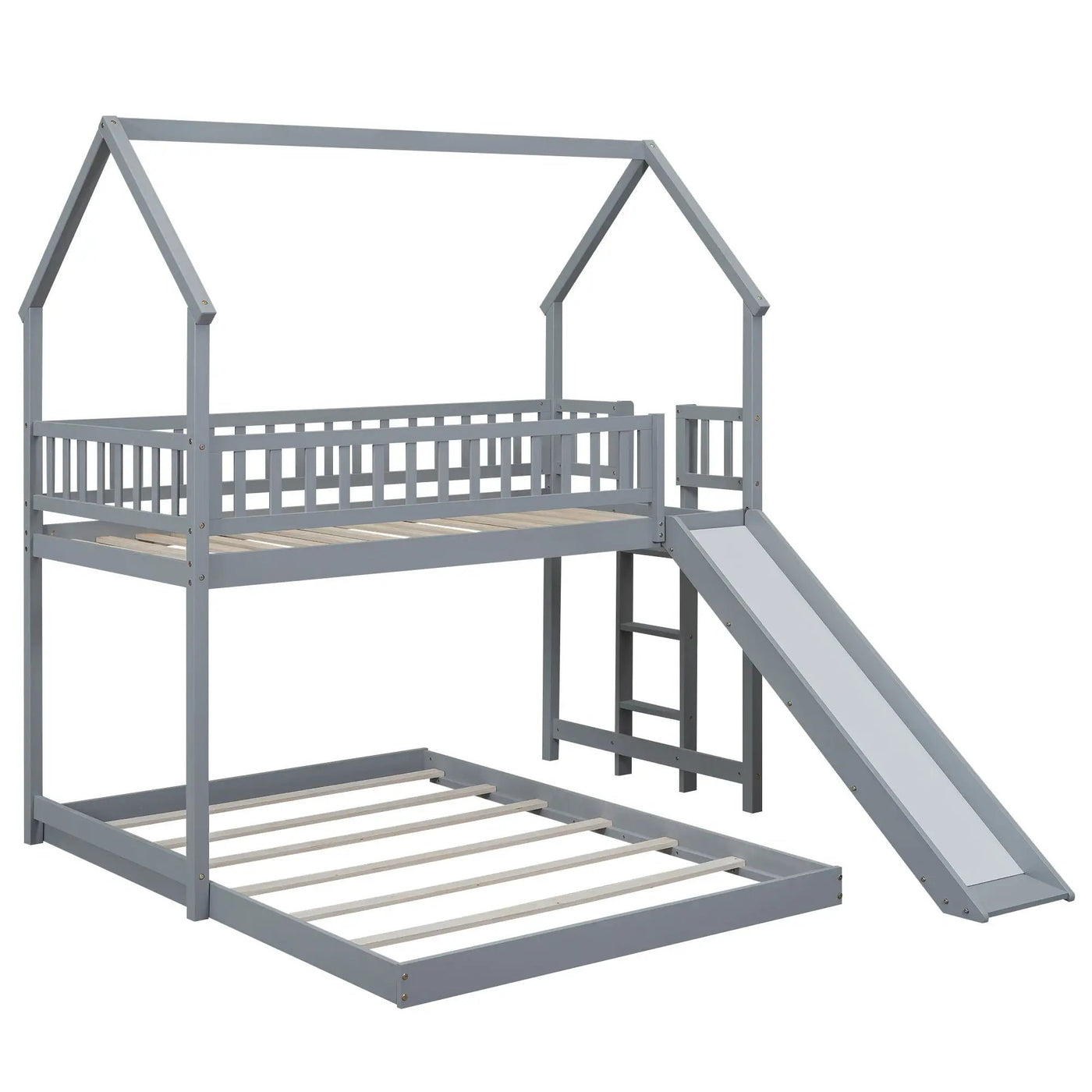 House Bunk Bed With Slide And Built In Ladder by HouseOfZazla