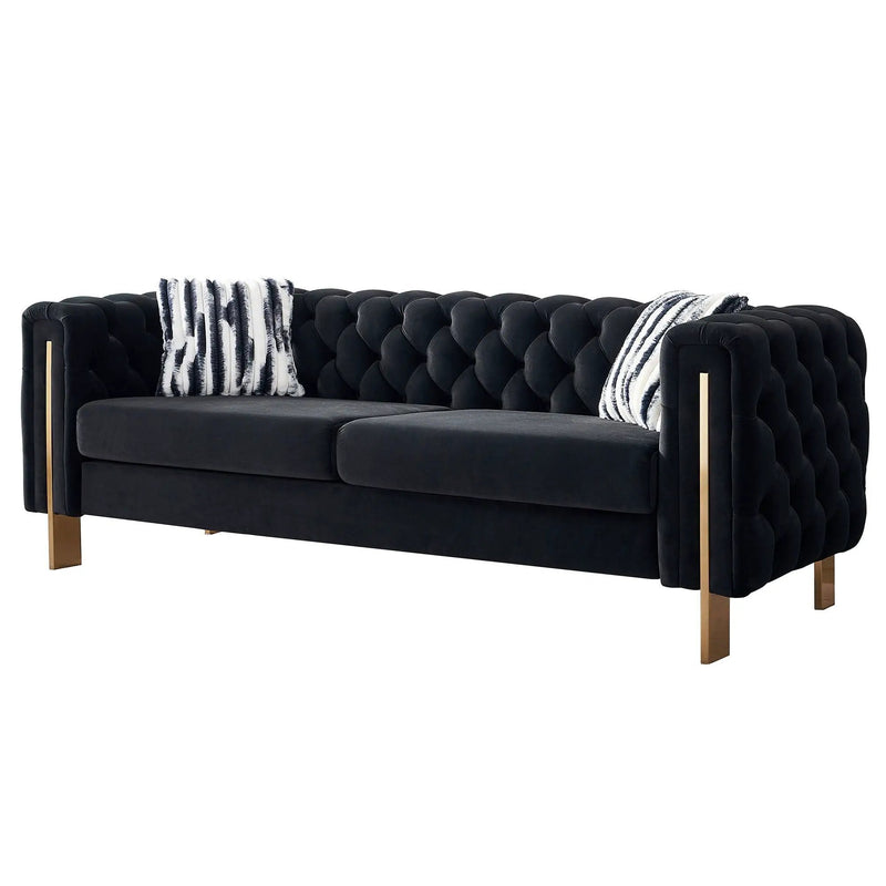 Chesterfield - Modern Tufted Living Room Sofa, 84.25''W Couch by Unique Piece Furniture