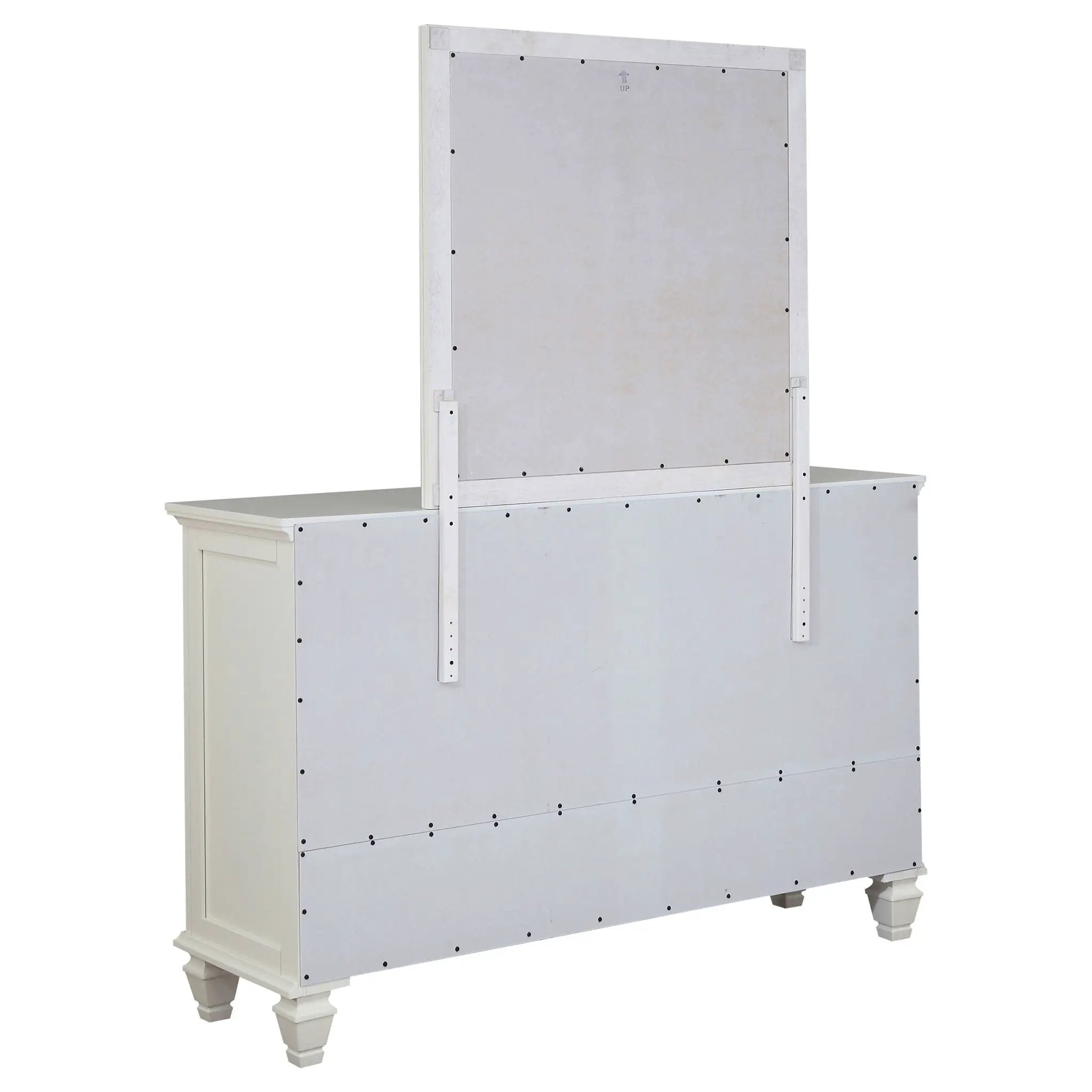Sandy Beach 11-drawer Dresser with Mirror Cream White by Unique Piece Furniture