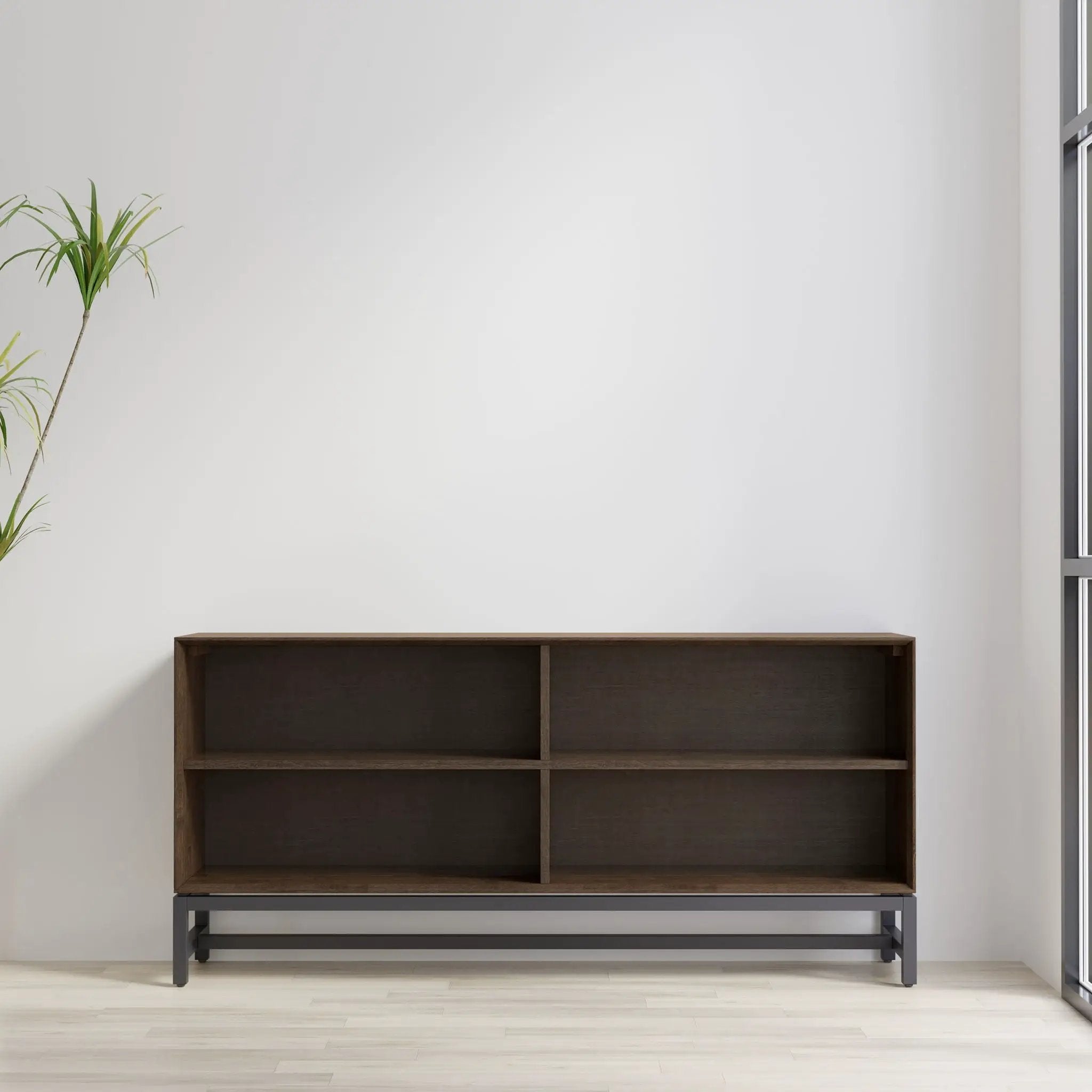 Banting - Low Wide Bookcase - Walnut Brown by HouseOfZazla