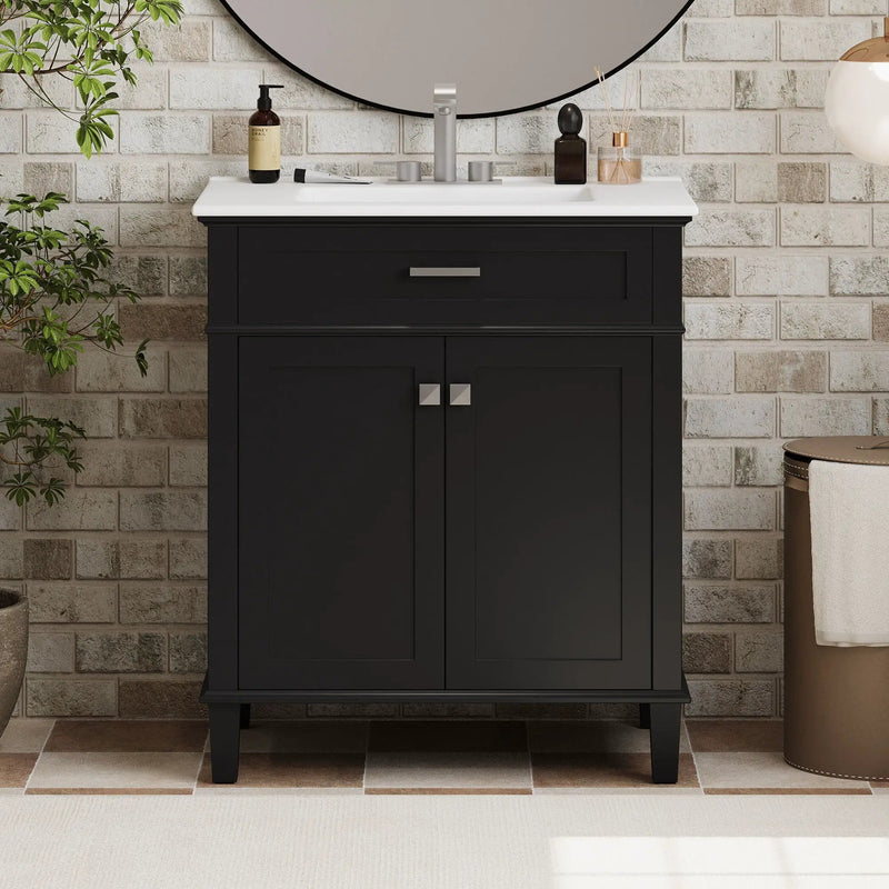 Bathroom Vanity With Ceramic Basin, Soft Close Door And Adjustable Shelves by HouseOfZazla