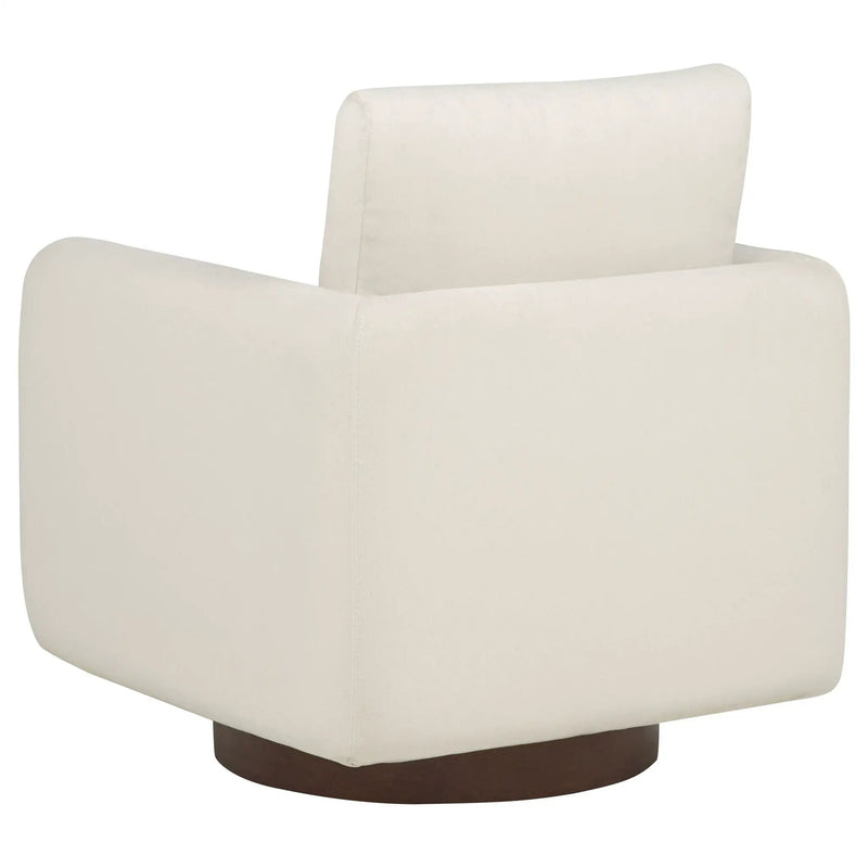 Iris Fabric Upholstered Swivel Accent Chair Ivory by Unique Piece Furniture