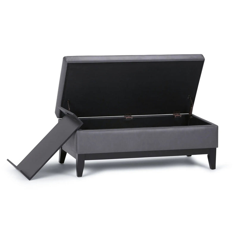 Oregon - Contemporary Storage Ottoman Bench With Tray by HouseOfZazla