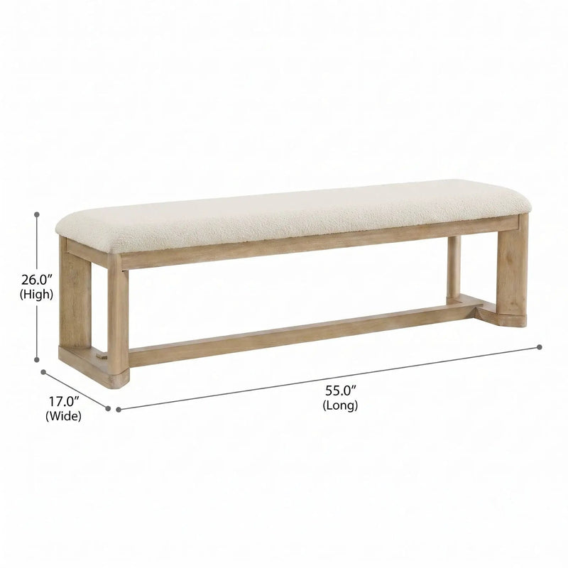 Upholstered Dining Bench - Brown by Unique Piece Furniture