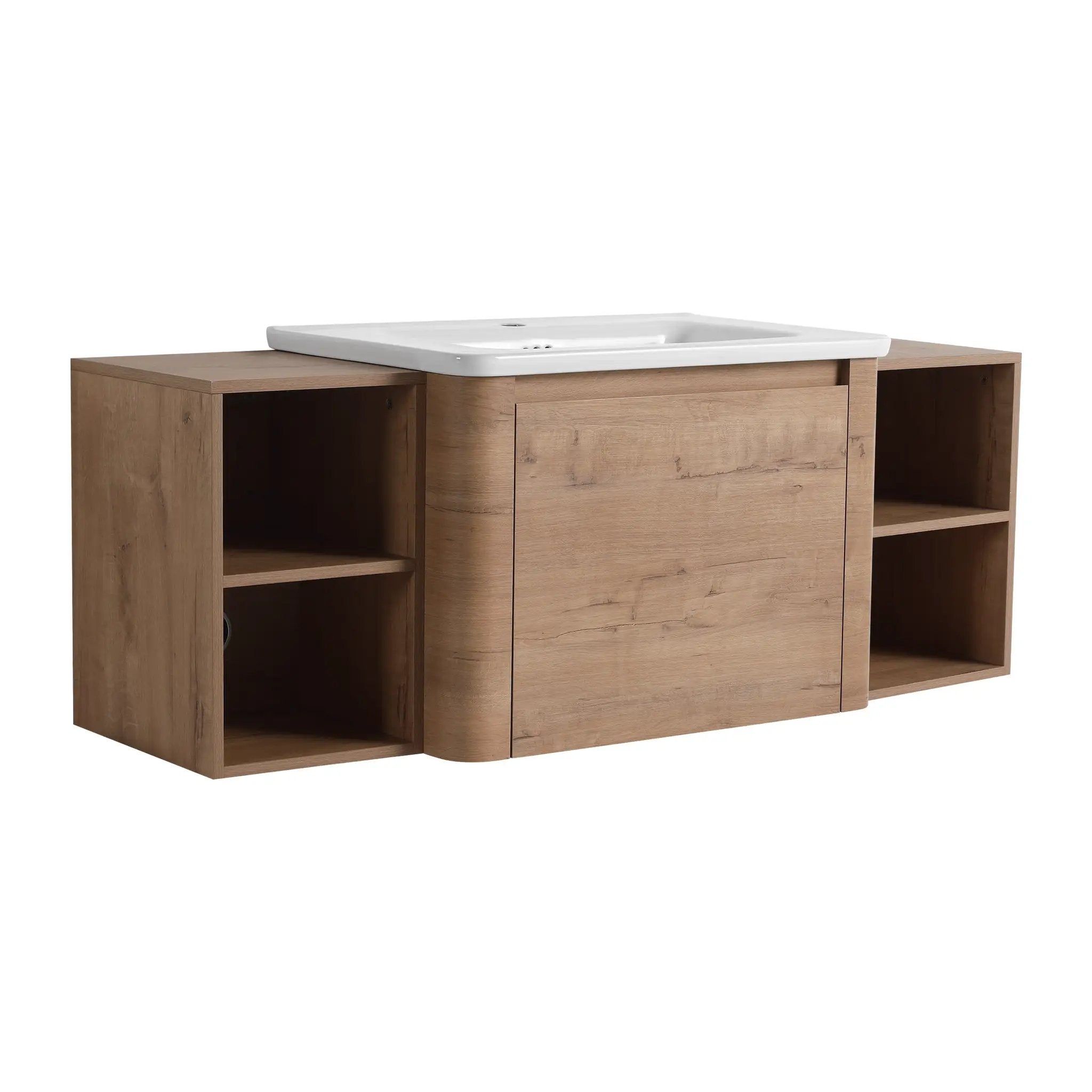 52" Wall-Mounted Bathroom Vanity with Ceramic Sink by HouseOfZazla
