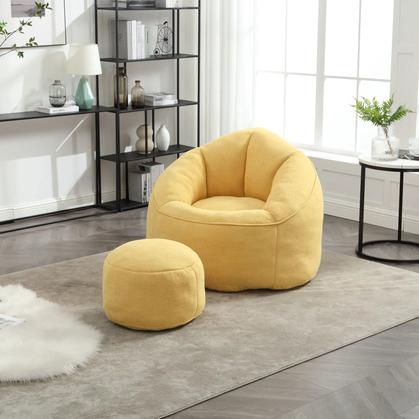 Bedding Bean Bag Sofa Chair High Pressure Foam With Footrest by Unique Piece Furniture