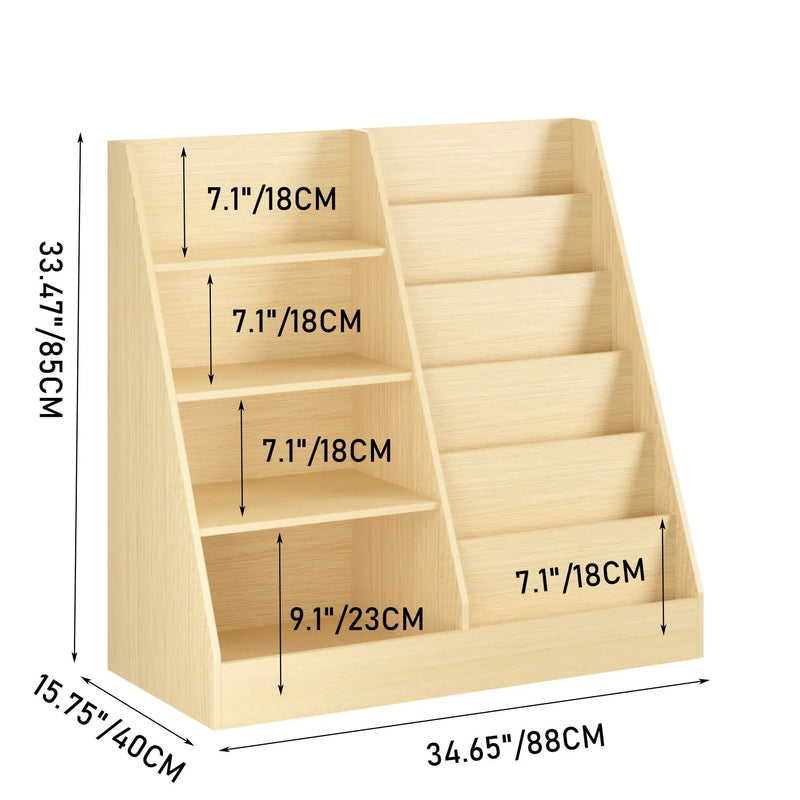 Bookshelf And Toy Storage Organizer, 4 Tier Bookcase With Display Stand For Playroom by HouseOfZazla