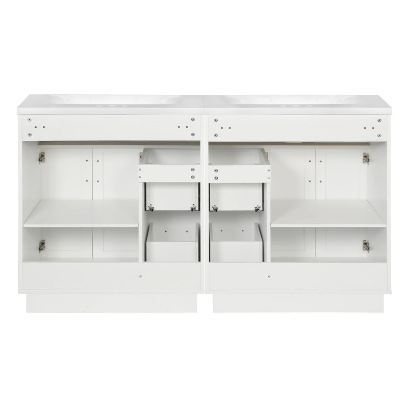 Bathroom Vanity With 2 Doors, 2 Drawers, Adjustable Shelf, Hidden Slides & Soft Close Hinges