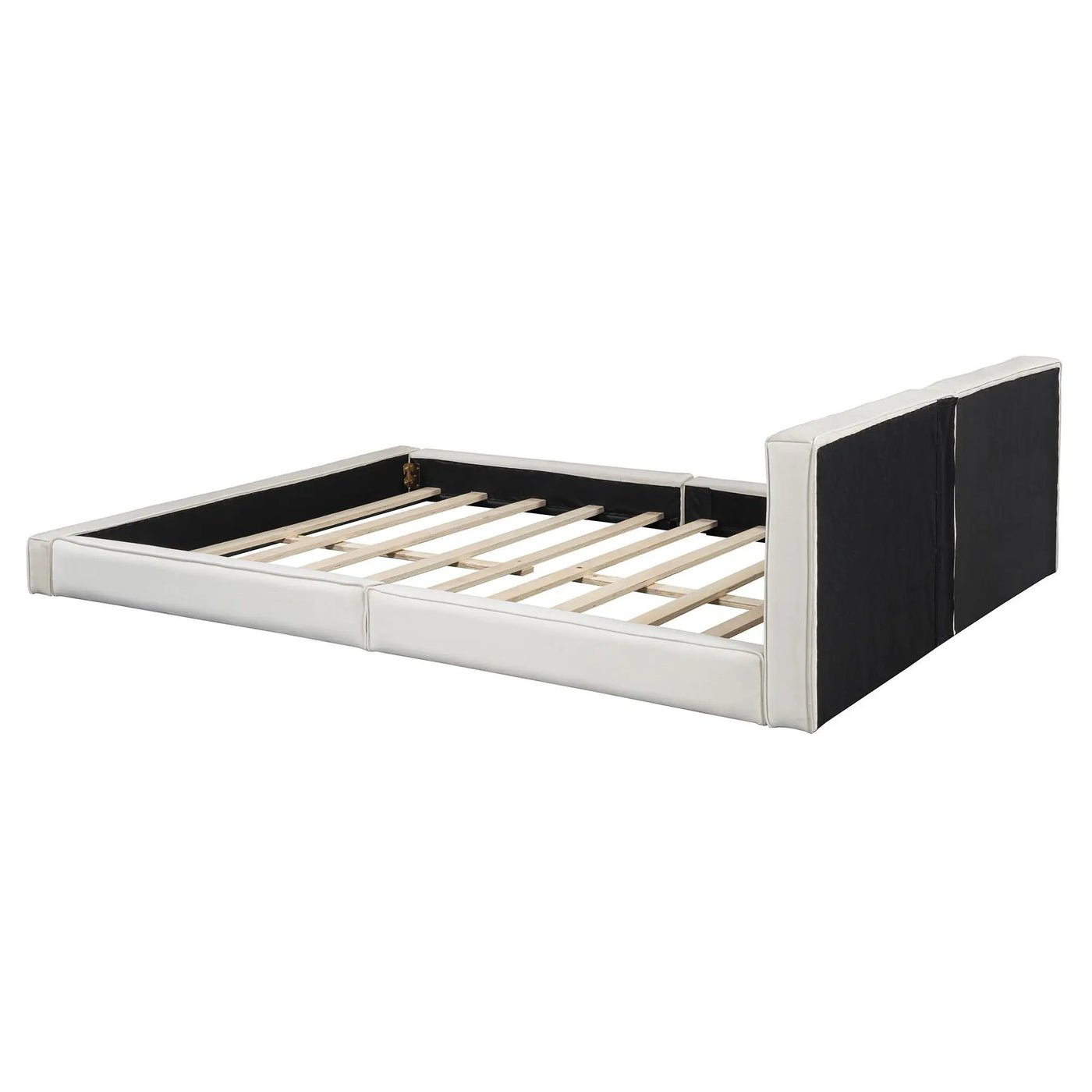 Upholstered Platform Bed, Grounded Bed With Solid Frame by HouseOfZazla