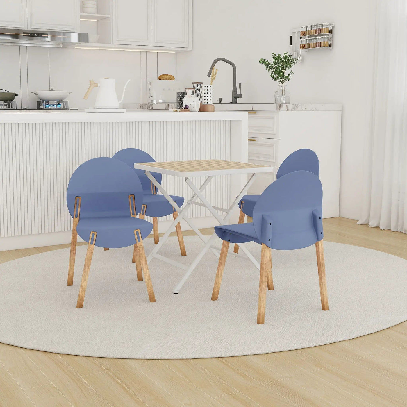 4 Piece Set Of Single Chairs With A Folding Square Table by HouseOfZazla